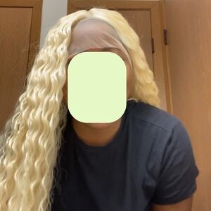 32” Blonde Deep Curly Wig